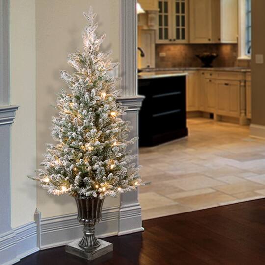 4ft. Pre-Lit Iceland Fir Entrance Artificial Christmas Tree, Clear Lights